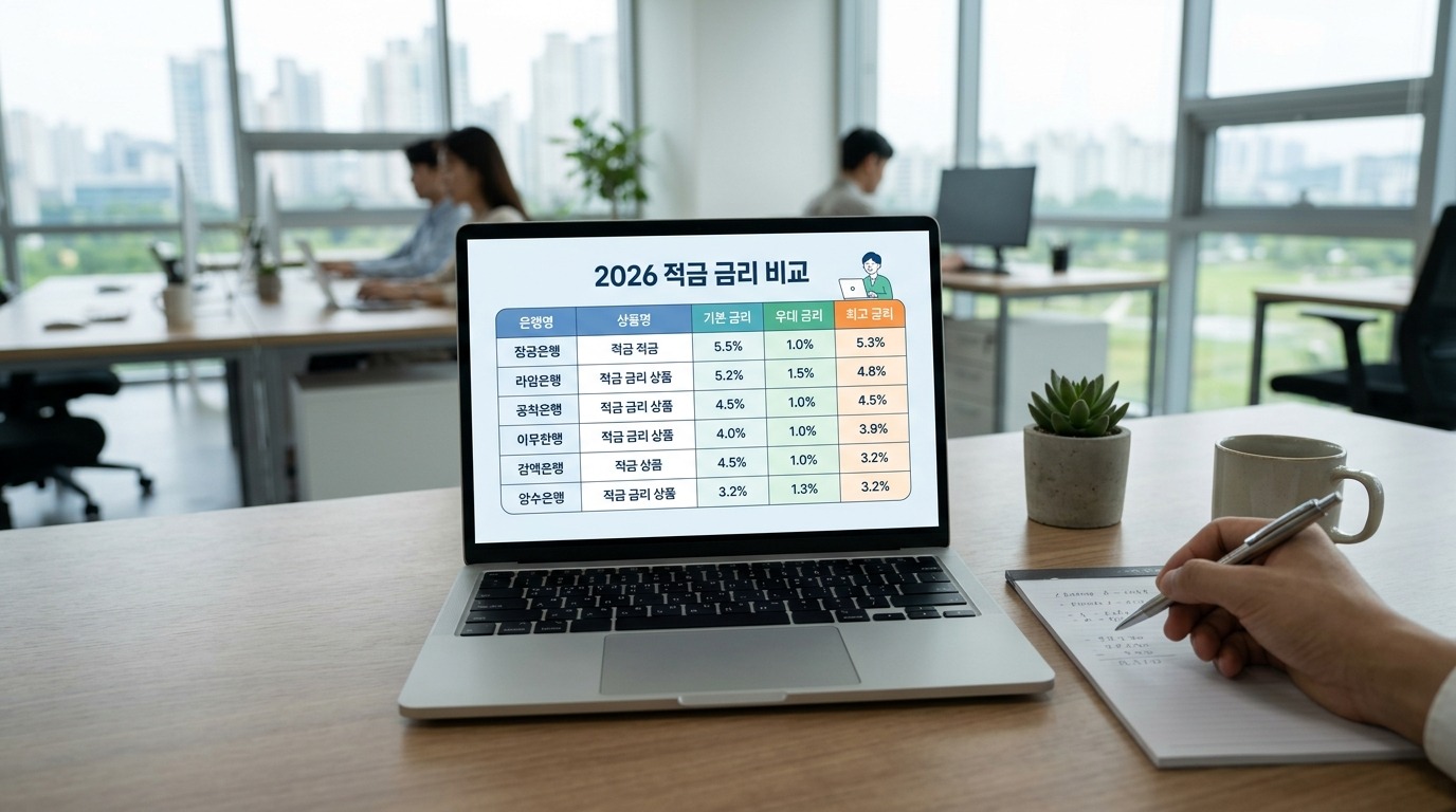 2026년 적금 금리 비교 TOP 5 — 최고 금리 찾는 법