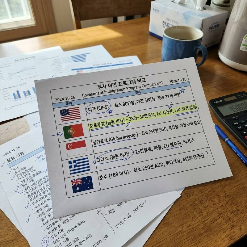 투자이민 국가별 조건 비교 2026