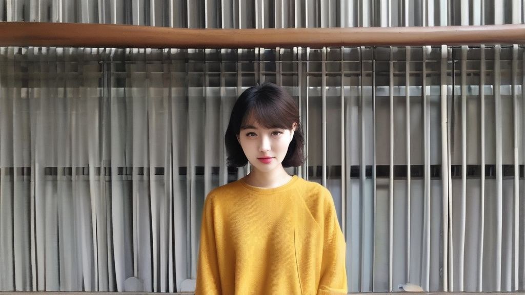 한국의 푸른 산과 깨끗한 물, 그리고 그 위에 떠 있는 풍력 발전기 및 태양광 패널