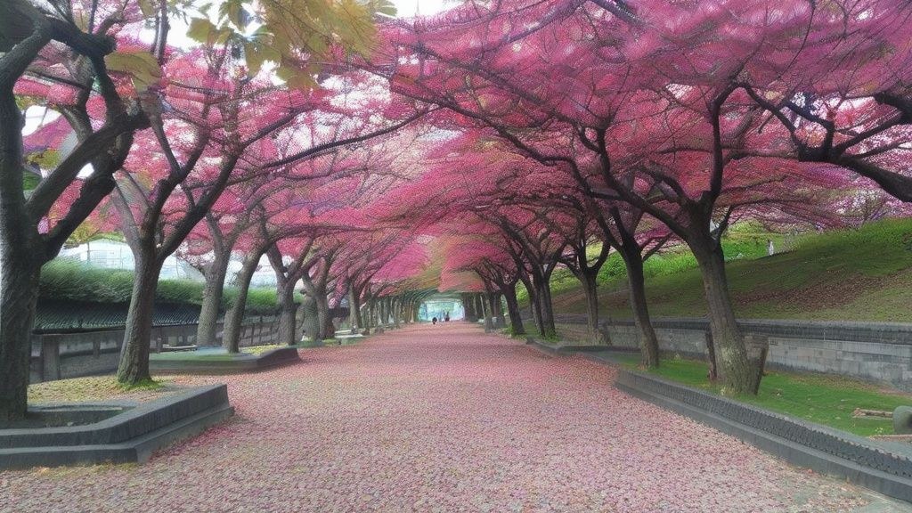 한국의 정부청사 건물 전경, 푸른 하늘을 배경으로 웅장하게 서 있는 모습