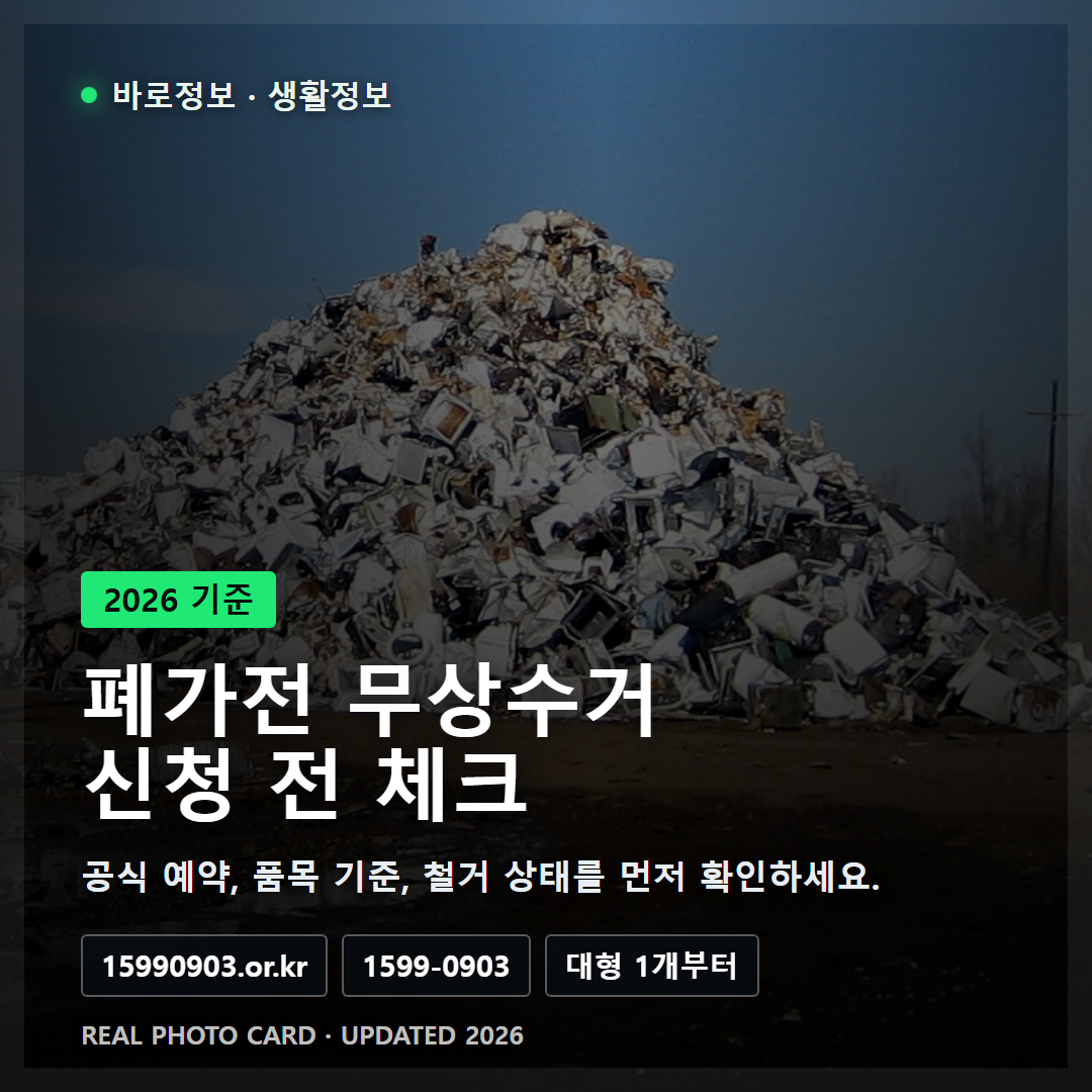 폐가전 무상수거 신청방법, 품목과 예약 전 체크사항